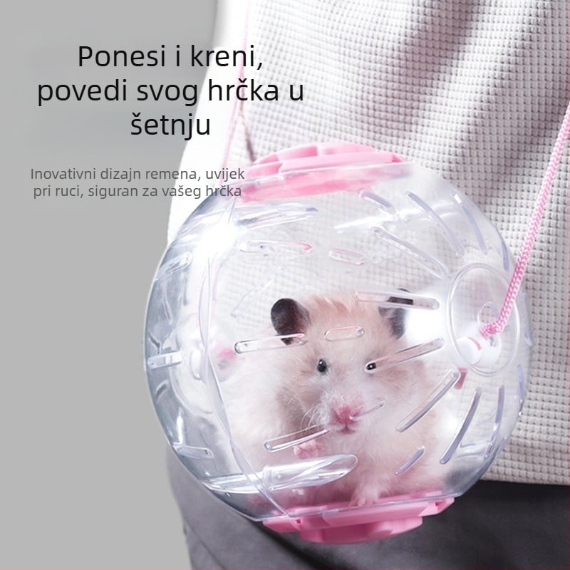 Set igračaka za hrčka – kugla za trčanje, tihi kotačić, PP materijal, ublažavanje stresa