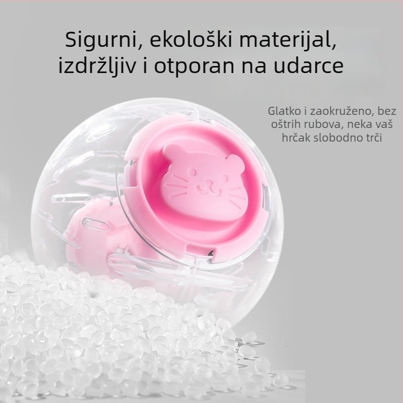 Set igračaka za hrčka – kugla za trčanje, tihi kotačić, PP materijal, ublažavanje stresa