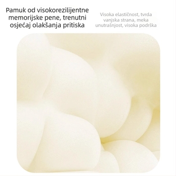 Putni U-oblik vratni jastuk s memorijskom pjenom, navlaka od poliestera i pamuka, lagan, težine do 0,5 kg