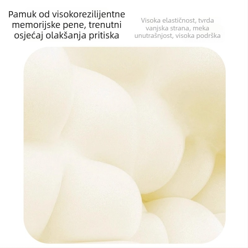 Putni U-oblik vratni jastuk s memorijskom pjenom, navlaka od poliestera i pamuka, lagan, težine do 0,5 kg