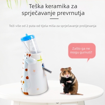 Keramička vodena boca za hamstera s vertikalnim držačem