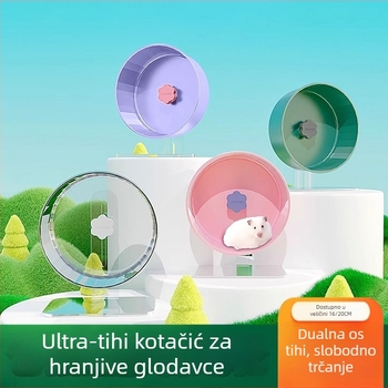 Kolo za trčanje za hamstera, tiho, prozirno s nosačem, plastično, brenda Happy Pet Paradise
