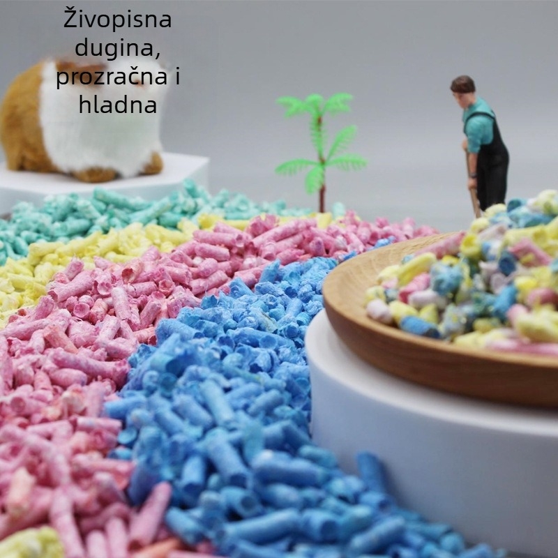 Podloga za male ljubimce od papirnatih peleta uz piljevinu – ljetno hlađenje