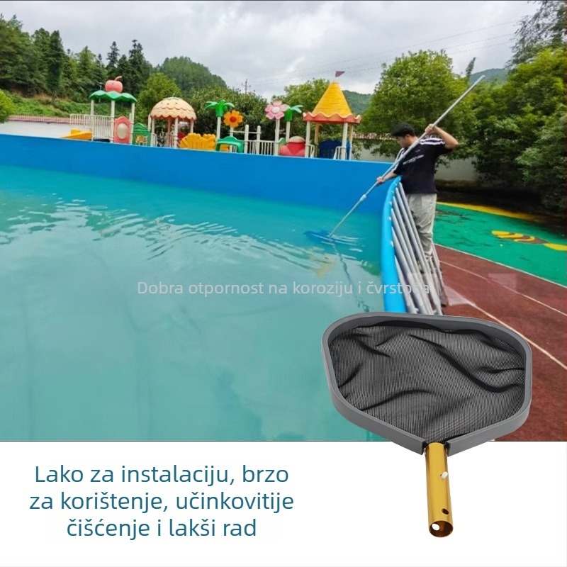 Bazenska mreža s aluminijskim okvirom – gusta mreža za hvatanje lišća i smeća, pribor za čišćenje bazena