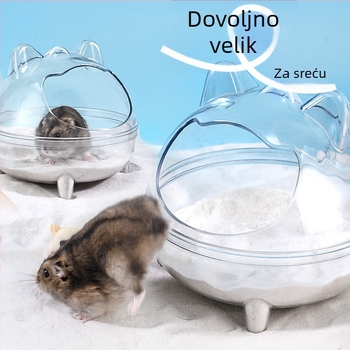 Kade za kupanje škrečka u obliku mačke - otporna na prskanje, dvostruka namjena; PVC materijal, podrijetlo Hunan, marka Half purple half red