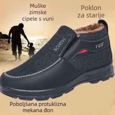 Snježne čizme s gornjim dijelom od konoplje i podstavom od ovčje vune (pjenasti gumeni potplat; protuklizno; zadržavaju toplinu)