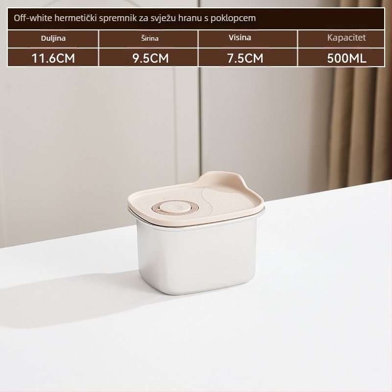 Pravokutna kutija za čuvanje hrane, 316 nehrđajući čelik + PP, hrana sigurnog kvaliteta, kapacitet 1–2 L, nije prikladna za mikrovalnu