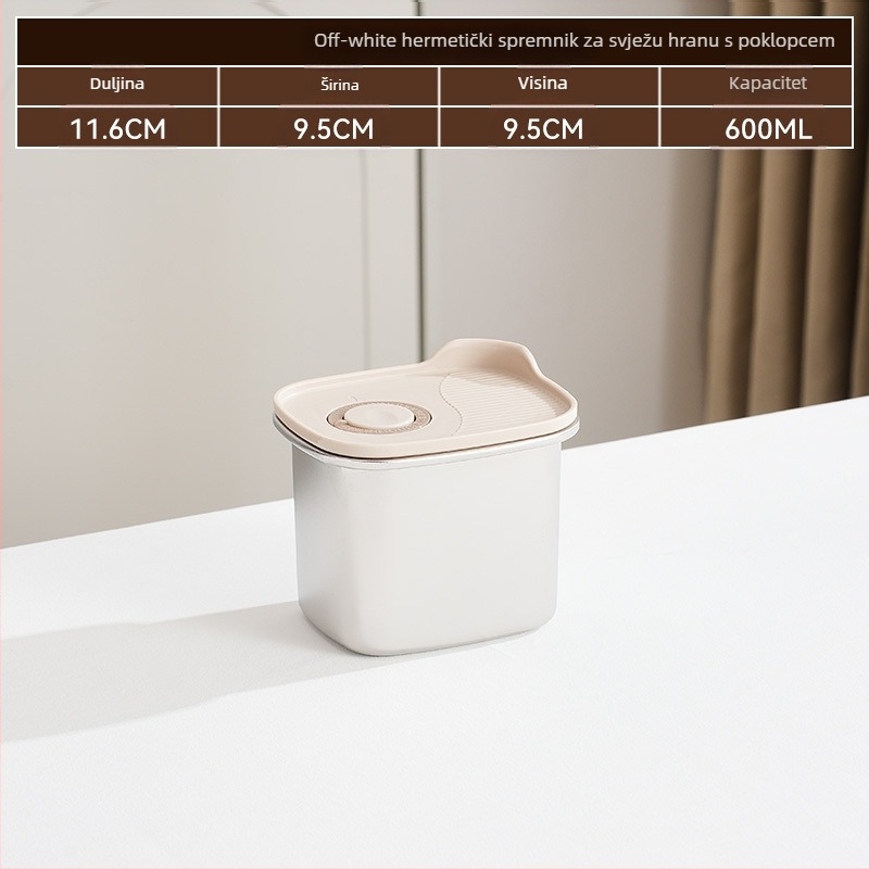 Pravokutna kutija za čuvanje hrane, 316 nehrđajući čelik + PP, hrana sigurnog kvaliteta, kapacitet 1–2 L, nije prikladna za mikrovalnu