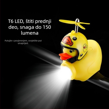 Dječje biciklističko svjetlo za kacigu u obliku patke – pričvršćivanje trakom – 130 lm, baterija 900 mAh, materijal silikon+ABS, Jetcool