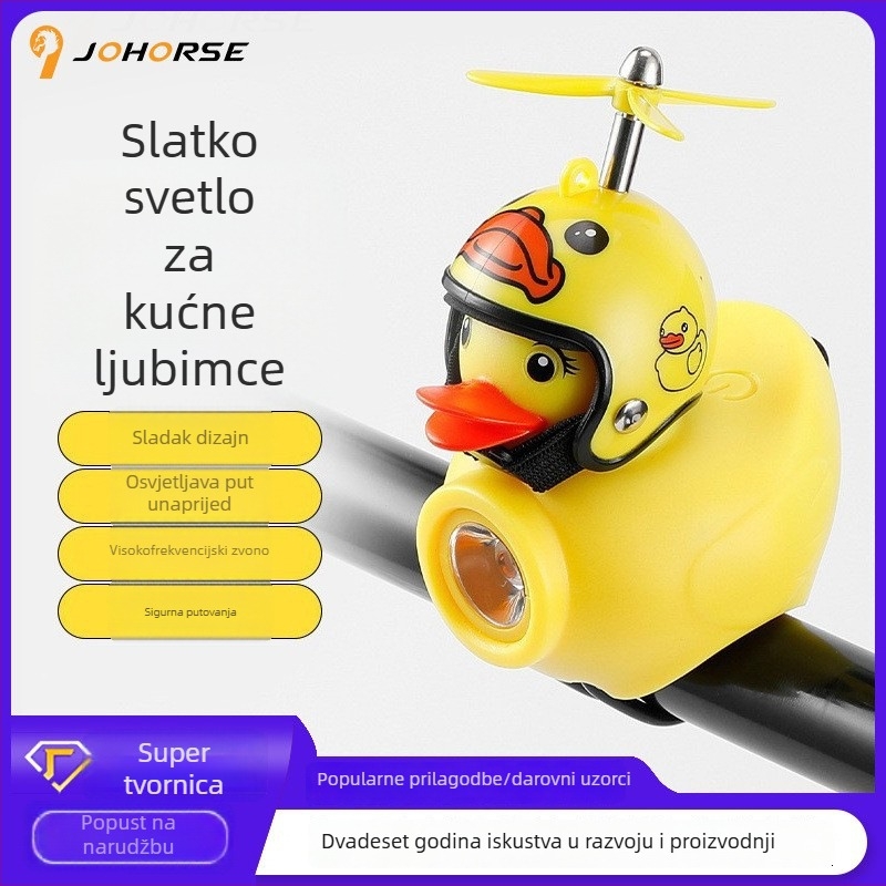 Dječje biciklističko svjetlo za kacigu u obliku patke – pričvršćivanje trakom – 130 lm, baterija 900 mAh, materijal silikon+ABS, Jetcool