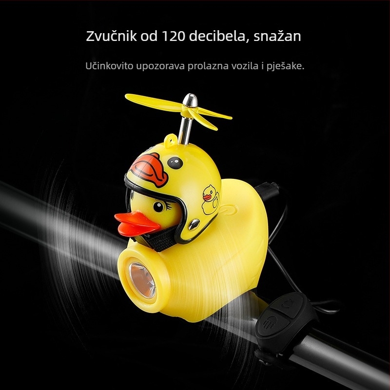 Dječje biciklističko svjetlo za kacigu u obliku patke – pričvršćivanje trakom – 130 lm, baterija 900 mAh, materijal silikon+ABS, Jetcool