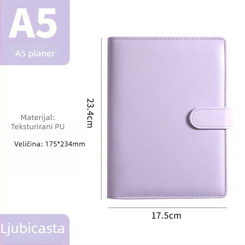 Bilježnica s listovima za otpuštanje, 6 rupa, Dowling papir unutarnjih stranica, 180 listova (360 stranica), moguć prilagođeni logotip