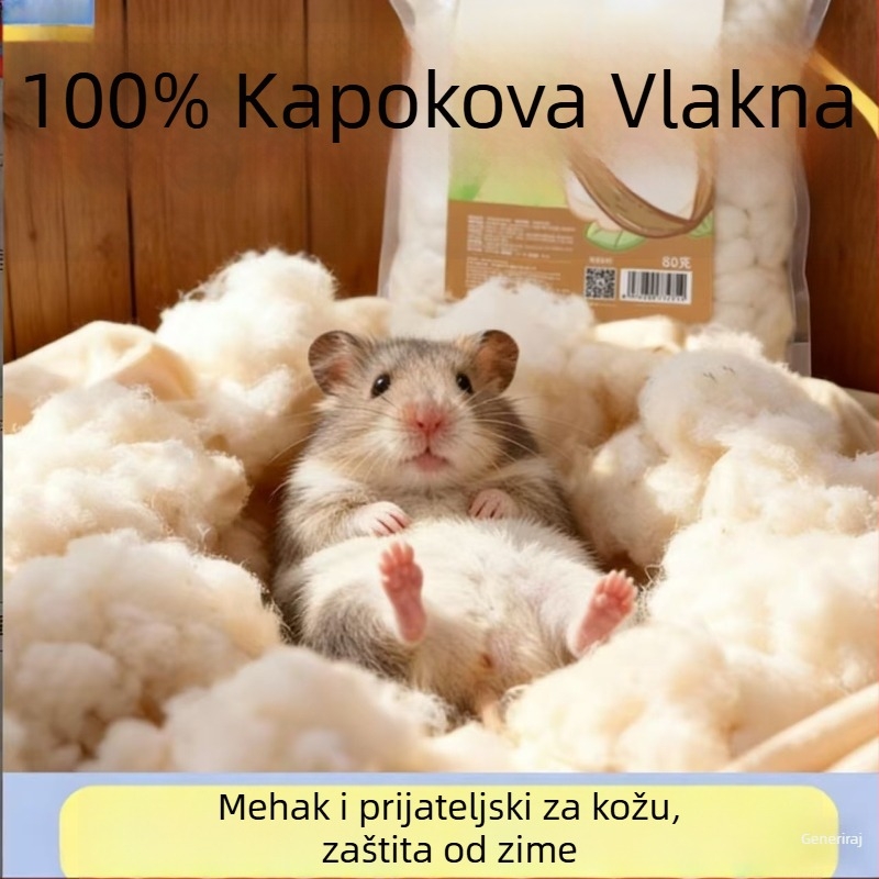 Hamster zimska podloga od papirnato-bavčanog vlakna i drvenih piljevina, gnijezdo od papira za mala kućna ljubimca