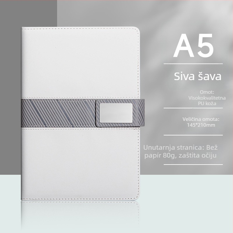 Bilježnica s kožnom presvlakom od umjetne kože, žično povezivanje, Dowling papir, 80 g/m², 100 stranica