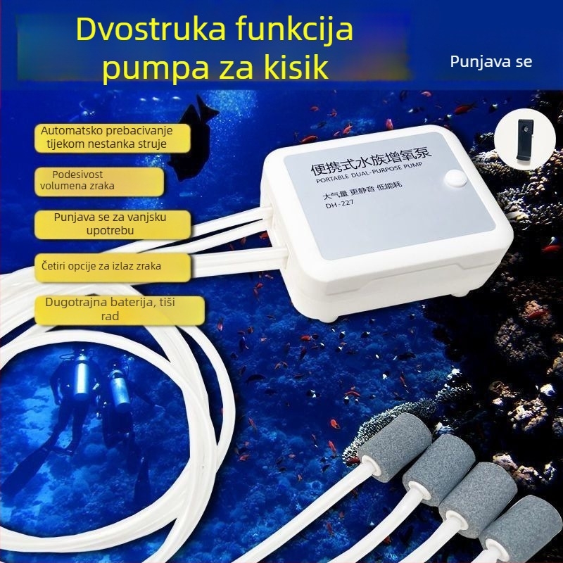 USB pumpa za kisik za kućnu upotrebu, uzgajanje riba, automobilni aerator, vanjski ribolov; težina 400 g