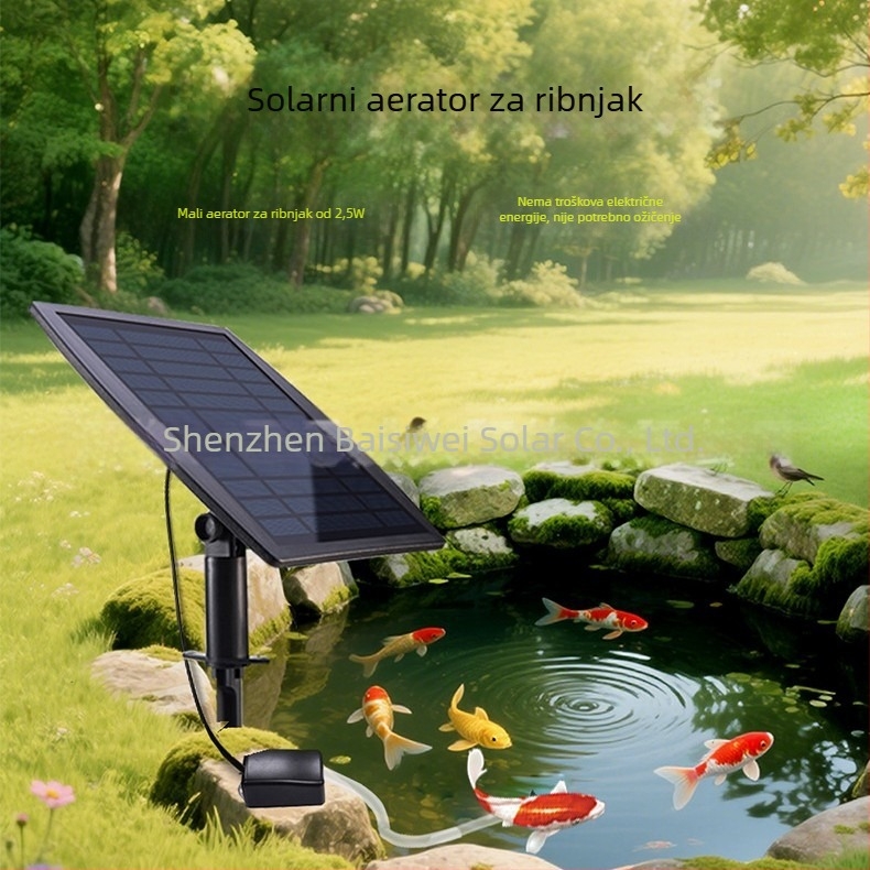 Solarna kompaktna vanjska pumpa za kisik sa ugrađenom baterijom, prenosni aerator velikog protoka za male ribnjake