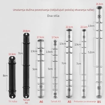Metalni klips za mape Dacheng 97PJ, metal, višetstrani folder