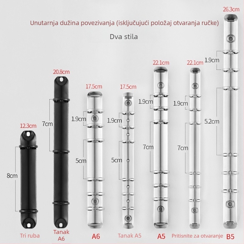 Metalni klips za mape Dacheng 97PJ, metal, višetstrani folder