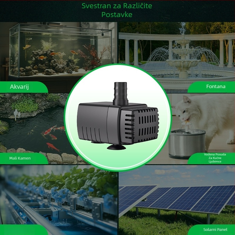 Podvodna pumpa za akvarij, ABS materijal, 5V, tih rad, oksigeniranje vode u akvariju