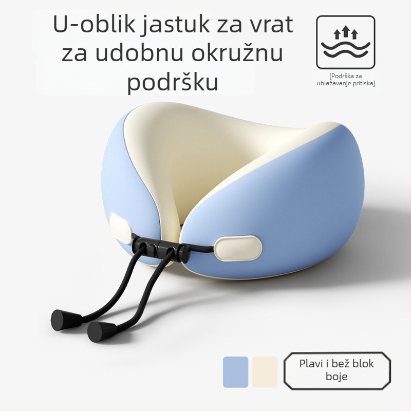 U-oblik jastuk – Kompaktni putni vratni jastuk za odrasle, memorijska pjena, jednostavan stil (Memorijska pjena; do 1 jin; Odrasli; Jednostavan stil)