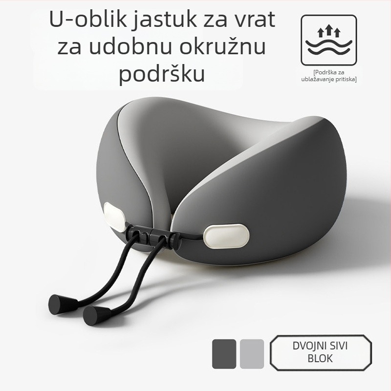 U-oblik jastuk – Kompaktni putni vratni jastuk za odrasle, memorijska pjena, jednostavan stil (Memorijska pjena; do 1 jin; Odrasli; Jednostavan stil)
