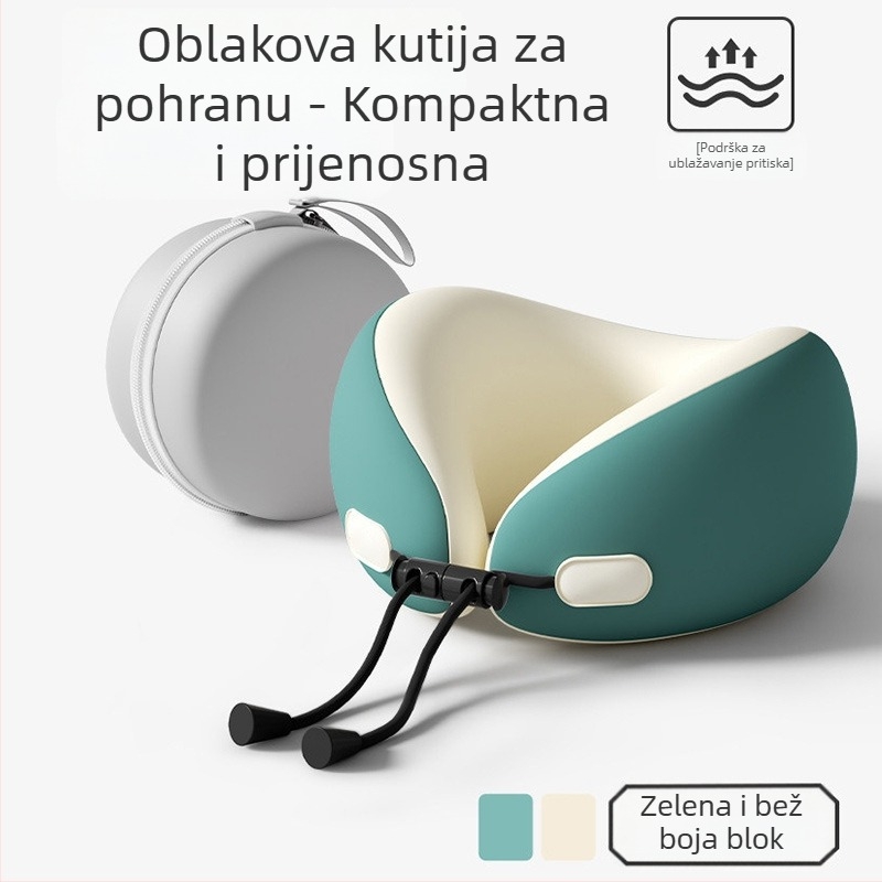 U-oblik jastuk – Kompaktni putni vratni jastuk za odrasle, memorijska pjena, jednostavan stil (Memorijska pjena; do 1 jin; Odrasli; Jednostavan stil)