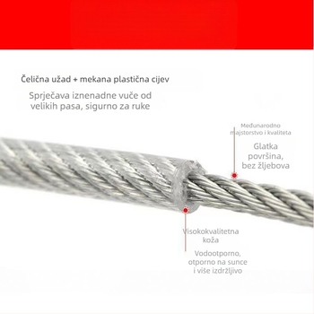 Šetnja za mačke i pse s čeličnim jezgram i PVC premazom, anti-zamotavanje