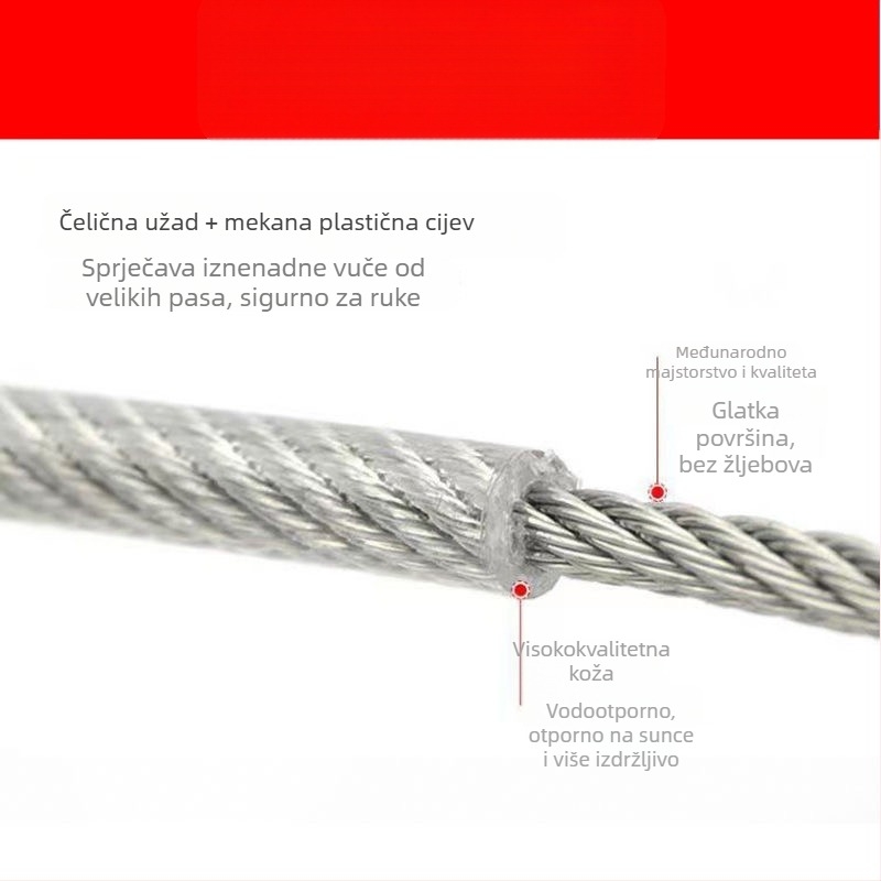 Šetnja za mačke i pse s čeličnim jezgram i PVC premazom, anti-zamotavanje