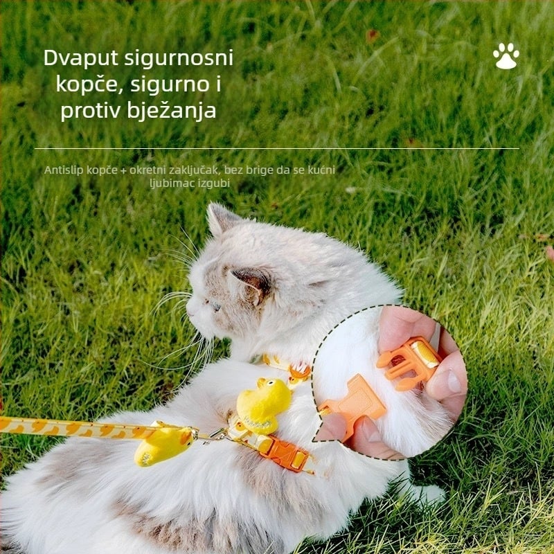 SOOYO Šetnja za mačke s prslukom, I-oblik dizajna otporan na kidanje, užadno-lanac za izlazak