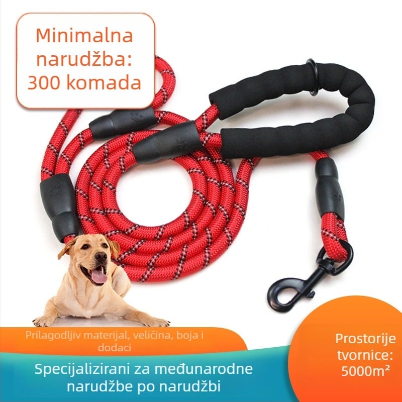 Reflektirajući poliesterski povodac za pse, neproduživi, otporan na kidanje