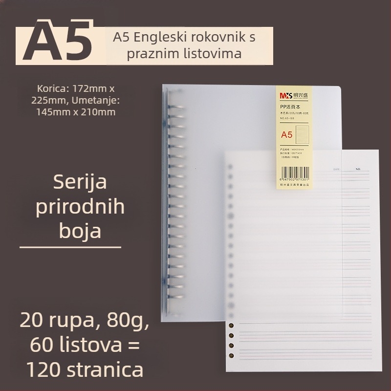 Ming Xingsheng refill papir za studentske bilježnice s kružnim otvorima, 50 listova, otisnuto logo, prilagodba, licencirana privatna etiketa