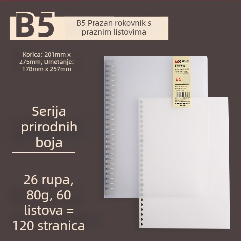 Ming Xingsheng refill papir za studentske bilježnice s kružnim otvorima, 50 listova, otisnuto logo, prilagodba, licencirana privatna etiketa