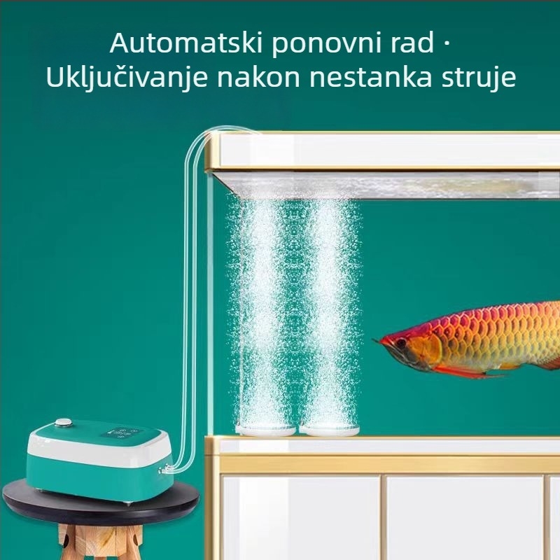 Akvarijska pumpa za kisik, iznimno tiha, visok protok kisika, punjiva, radi na AC/DC, model YHX010