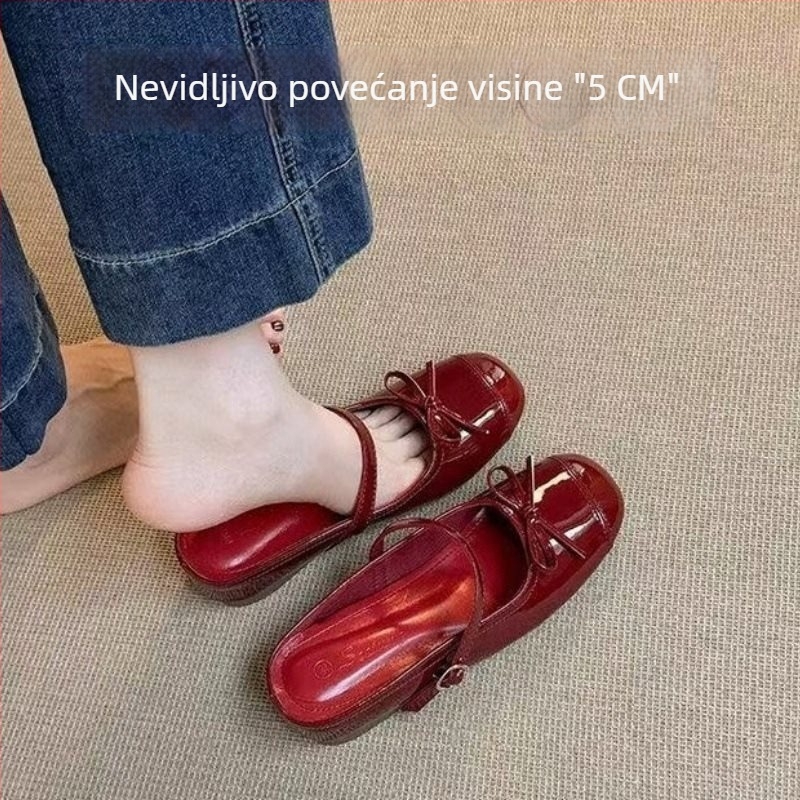 Svadbene Mary Jane cipele – retro kineski stil, sintetička koža gornji dio, okrugli nos, gumeni potplat, model FJ35038