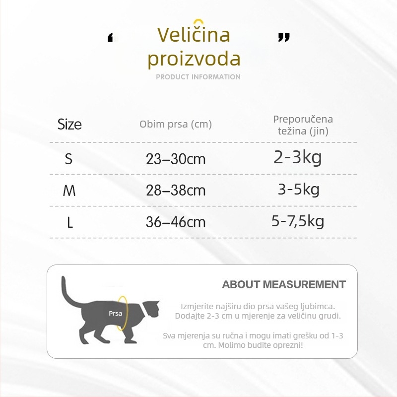 Mačji sigurnosni prsluk s njuškom – prsni pojas za šetnju, Sandwich Mesh, IP odobreno, za mačke, vučni pojas