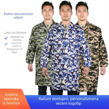 Unisex maskirni radnički kaput s dugim rukavima, za tvornicu; tkanina poliester-pamuk; akrilna sastav; zimsko izdanje 2022
