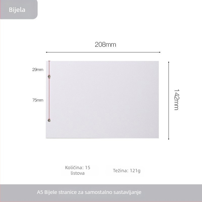 Fascikl Kraft papira s uklonjivim horizontalnim dizajnom, 15 listova, kompatibilnost rupa 2/6, prilagodljiva obrada i tisk logotipa