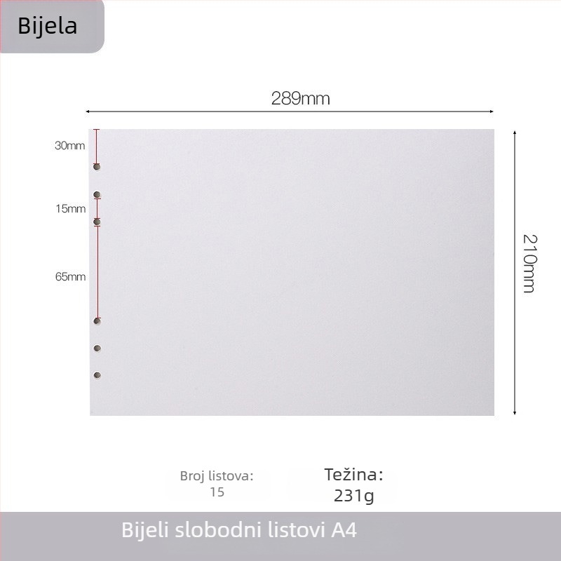 Fascikl Kraft papira s uklonjivim horizontalnim dizajnom, 15 listova, kompatibilnost rupa 2/6, prilagodljiva obrada i tisk logotipa