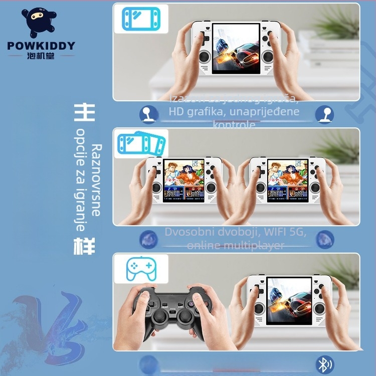 Powkiddy prijenosna konzola s otvorenim kodom – USB, 3,5 mm audio, bez memorijske kartice, RPG igre, MP4 player