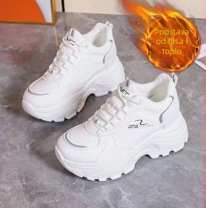 Ženske platformne cipele, 3–5 cm peta, vezanje, gornji dio od umjetne PU, gumeni potplat