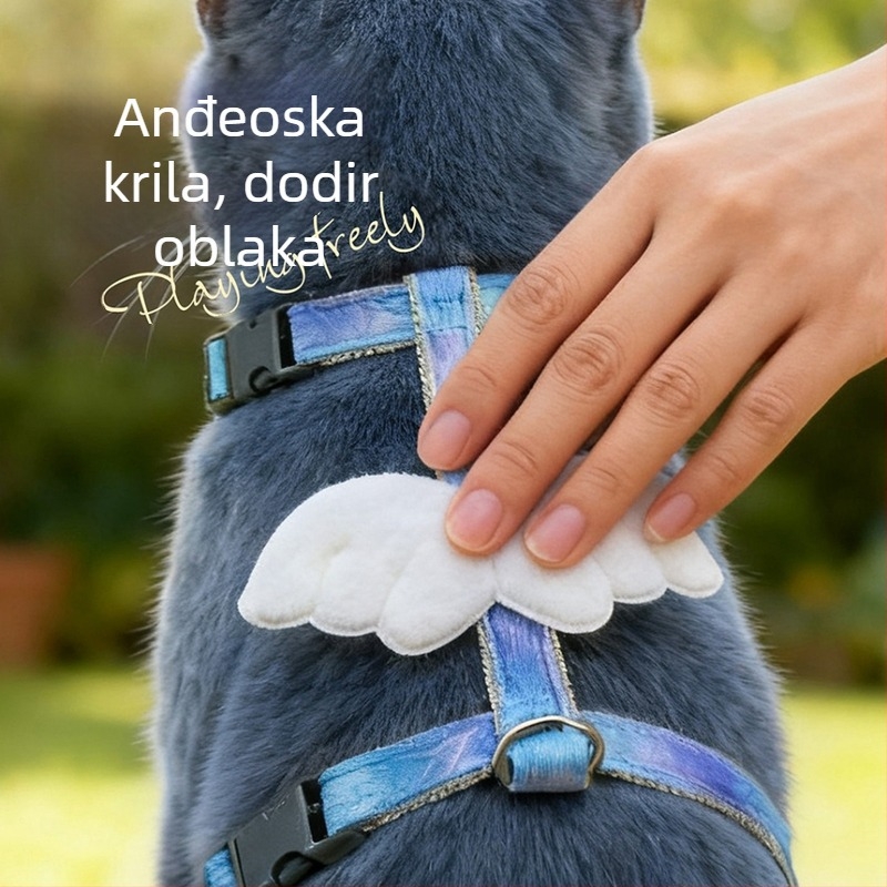 Nova povodac za mačke s gradientnim dizajnom, I-oblik, protiv proklizavanja, poliester-pamuk materijal, privatna marka