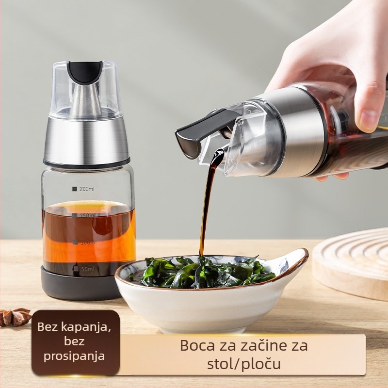 Staklena boca za začine za soju, ocat i sezamovo ulje - visoko borosilikatno staklo, podijeljena pakiranja, lagani luksuzni stil, porijeklo: Chaozhou
