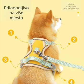 Postroj i povodac za kućne ljubimce od užeta, poliester, model HSYHZSZSXBZTS, neproduživo