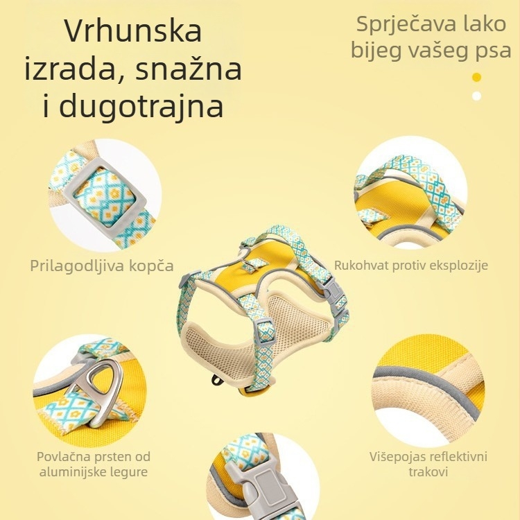 Postroj i povodac za kućne ljubimce od užeta, poliester, model HSYHZSZSXBZTS, neproduživo