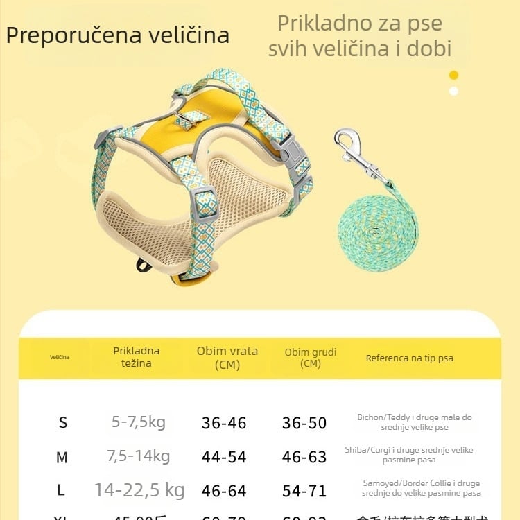 Postroj i povodac za kućne ljubimce od užeta, poliester, model HSYHZSZSXBZTS, neproduživo