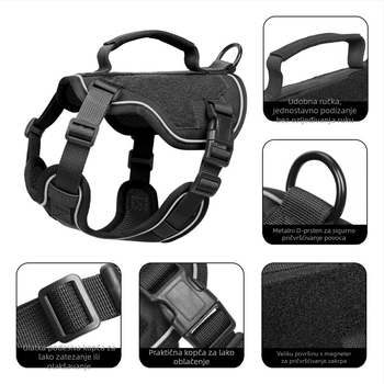 Mačji prsni pojas s reflektirajućom i prozračnom vestom dizajnom; poliester; nije produživački; za mačke