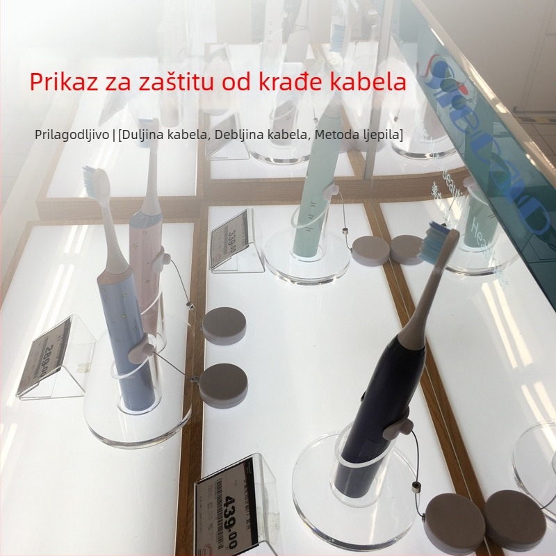 SIECAO Antikradni prikazni pretinac s automatskim teleskopskim proširenjem za nakit — automatsko proširenje; Primjena: vitrine za nakit i satove; Prilagodba: mogu se prilagoditi različiti završeci konaca; dio serije Anti-theft display