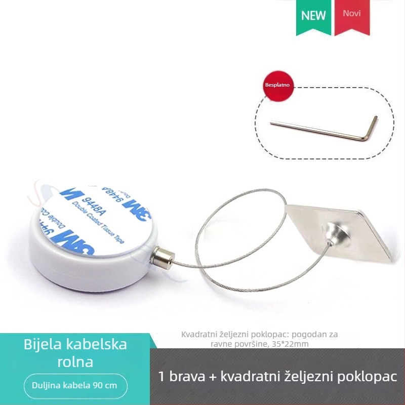 SIECAO Antikradni prikazni pretinac s automatskim teleskopskim proširenjem za nakit — automatsko proširenje; Primjena: vitrine za nakit i satove; Prilagodba: mogu se prilagoditi različiti završeci konaca; dio serije Anti-theft display