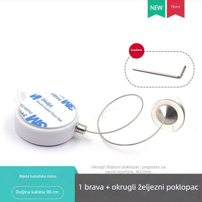 SIECAO Antikradni prikazni pretinac s automatskim teleskopskim proširenjem za nakit — automatsko proširenje; Primjena: vitrine za nakit i satove; Prilagodba: mogu se prilagoditi različiti završeci konaca; dio serije Anti-theft display