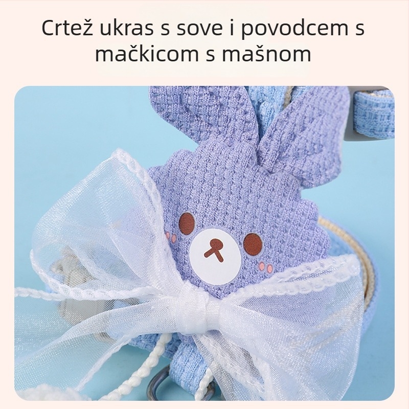 Povodac za mačke s dizajnom u obliku I, podesiv, poliester